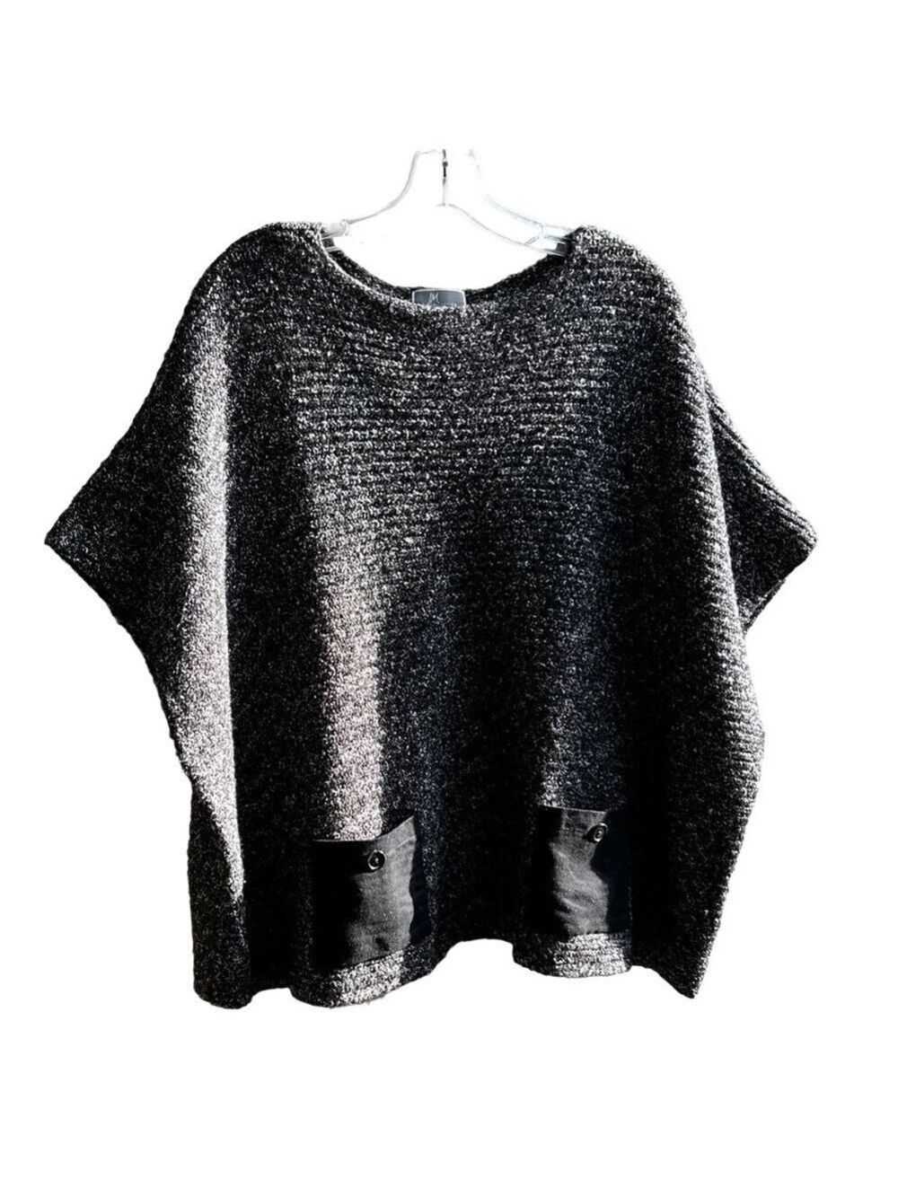 JM Collections Overhead Short Sleeve Cotton Blend Sweater Vest
